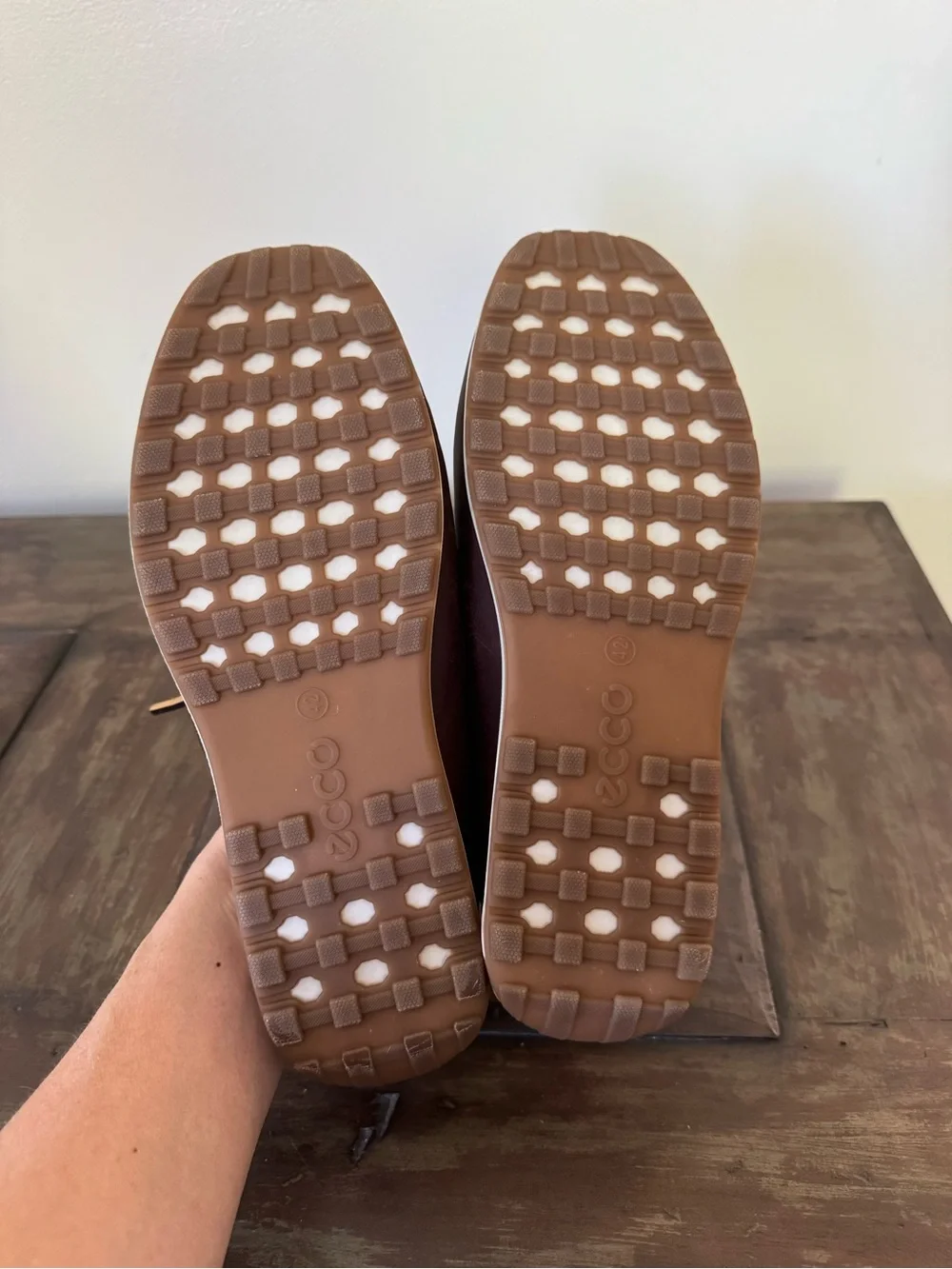 Ecco brown leather casual moccasins slip on boat shoes men’s size 8